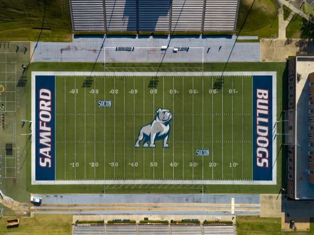 football field with bulldog logo AM08192116